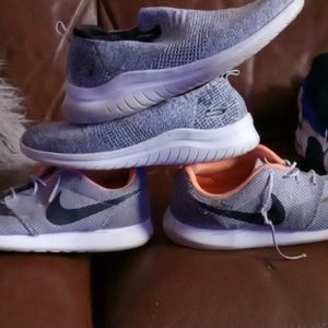 Nike fly knit and slip on sketchers